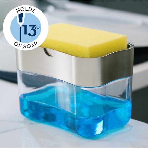 NEW IN BOX Dish Soap Dispenser & Sponge Holder for Kitchen Sink Sponge Included - Picture 2 of 9